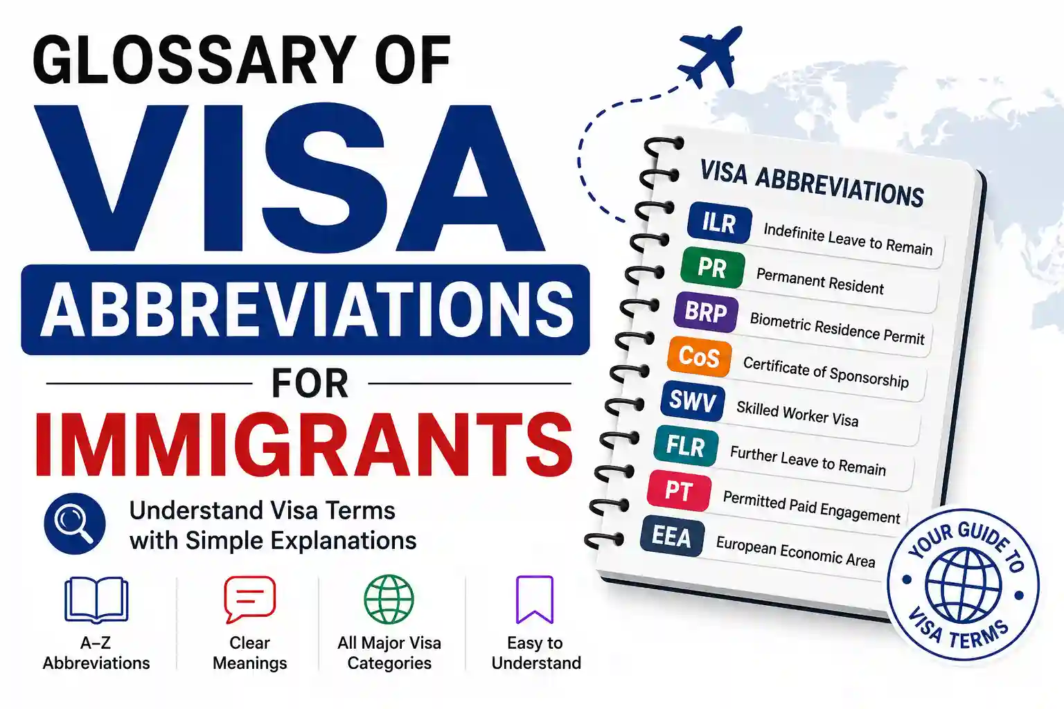 Glossary of Visa Abbreviations for Immigrants: USA, UK, Canada, Australia & Schengen