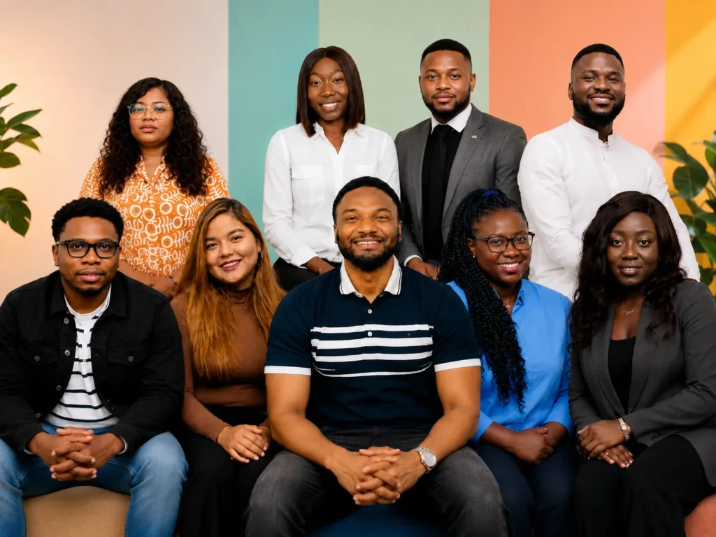 Diverse group of immigrants sharing stories and building a community