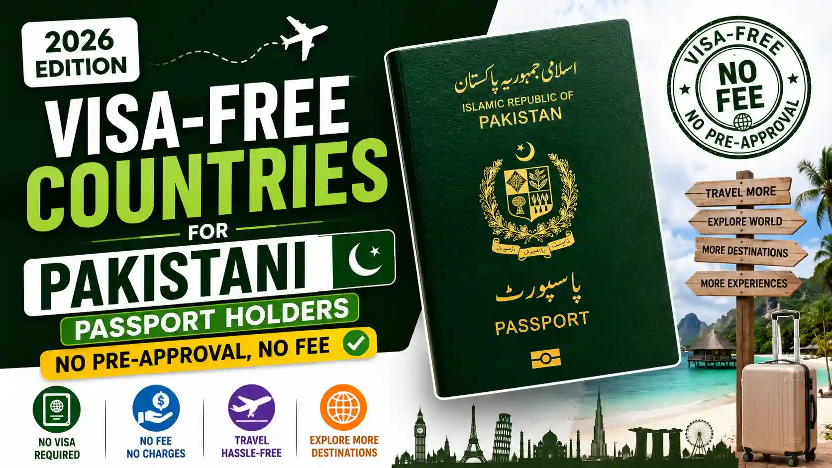 Visa Free Countries for Pakistani Passport Holders No Pre Approval No Fee