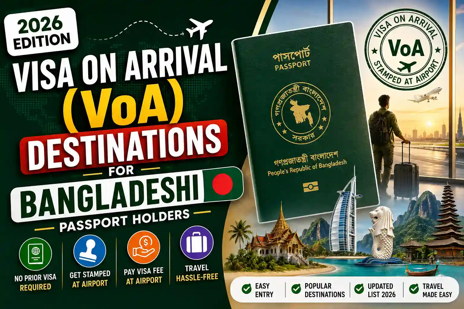 Visa on Arrival (VoA) Destinations for Bangladeshi Passport Holders