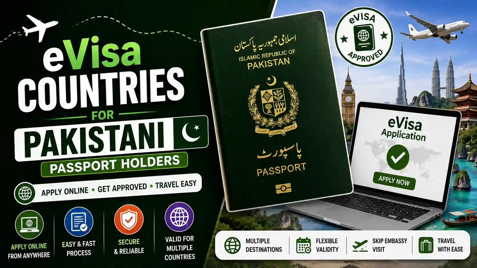 eVisa Countries for Pakistani Passport Holders